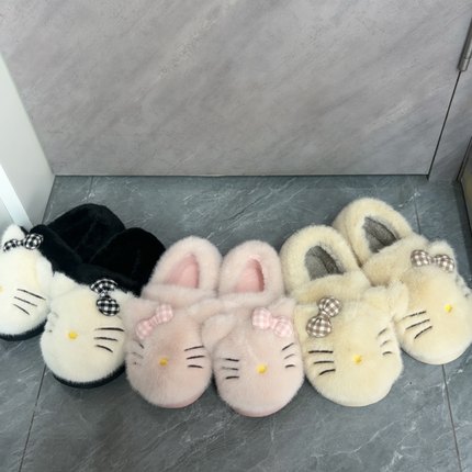 hellokitty毛毛棉鞋防滑家居室内女士宿舍可爱秋冬季2026新2636-5