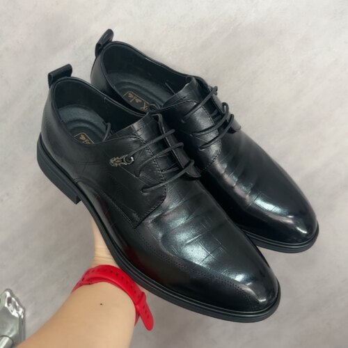 男鞋正品头层牛皮商务休闲正装皮鞋真皮通勤透气系带皮鞋50098