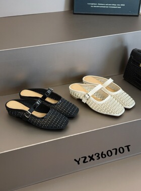 意红2026新夏季外穿配裙子单鞋镂空米色包头拖鞋女凉鞋女鞋36070