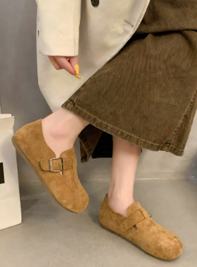 全包勃肯鞋女鞋子2025新春夏懒人一脚蹬休闲单鞋软底黄色博肯K12