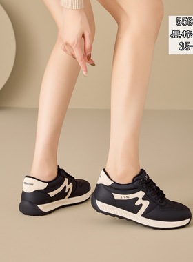 踩屎感运动鞋女冬季加绒休闲轻便防滑复古平底跑步轻便德训558261