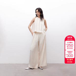 休闲裤 绫致ONLY夏季 气质轻薄宽松亚麻套装 时尚 女 新款