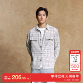 简约舒适格纹宽松休闲长袖 绫致杰克琼斯秋冬衬衫 百搭时尚 外套