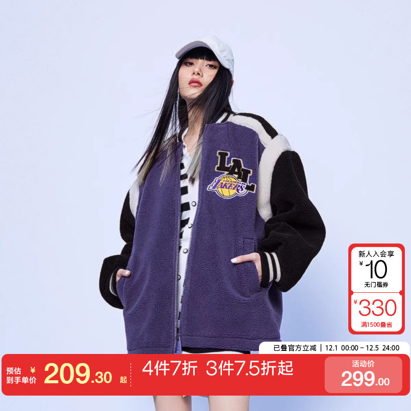 字母印花宽松棒球服棉服女