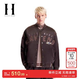 绫致SEASONHIGH冬NFL联名巴尔的摩乌鸦队棒球领羽绒服外套男