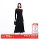 绫致Vero Moda连衣裙女25秋冬挖肩金属扣A字针织长裙优雅时髦
