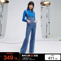 绫致Vero Moda牛仔裤2024春夏新款休闲百搭阔腿背带女