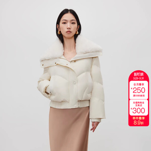 双向拉链90白鸭绒羽绒服女 宽松短款 绫致ONLY冬季 新款
