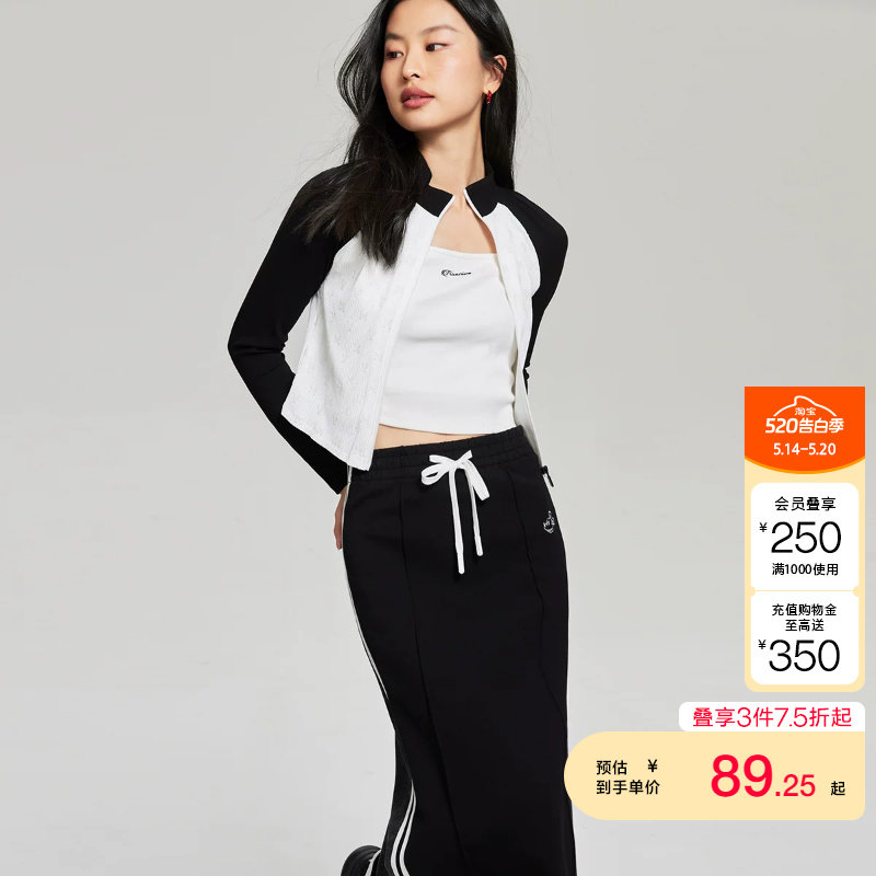 vq区绫致Vero Moda上衣女春夏H版型印花小立领拼色插肩袖短外套
