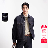 绫致杰克琼斯男装 夹克潮流百搭翻领领口日常舒适休闲牛仔上衣外套