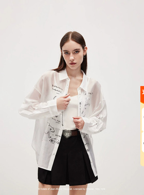 绫致ONLY2026夏季新款BASQUIAT联名微透宽松印花衬衫上衣女