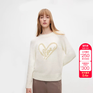 女时尚 休闲百搭圆领保暖宽松毛衣针织衫 新款 绫致ONLY冬季