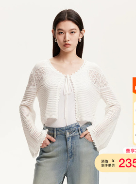 vq区绫致Vero Moda针织衫夏季新款含莱赛尔纯色镂空针织开衫