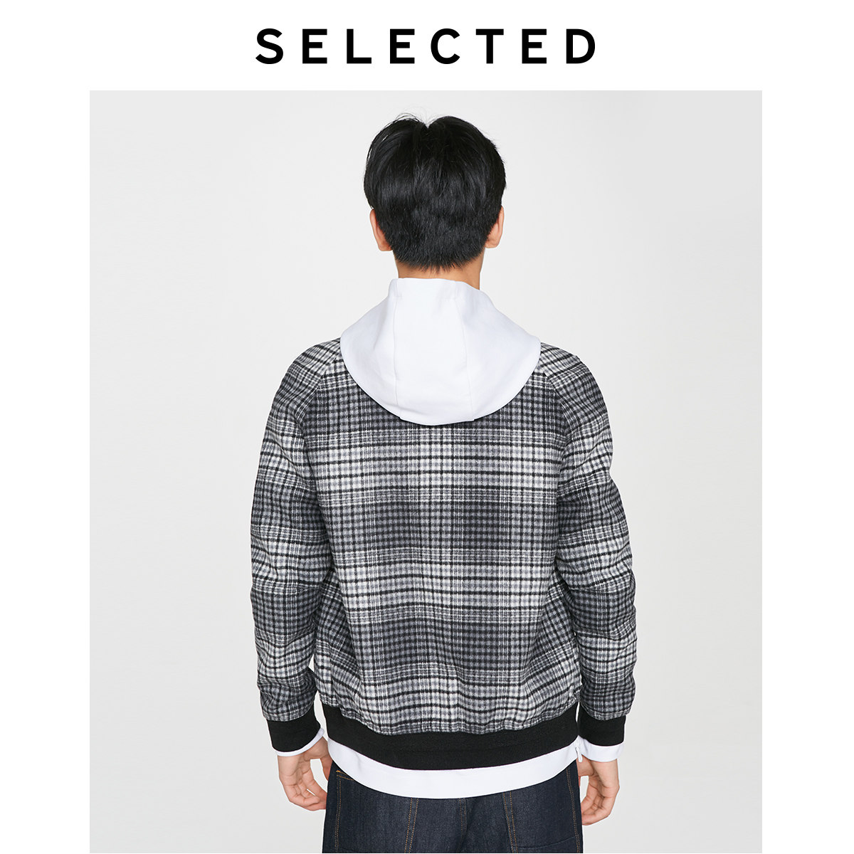 [특구 구매시 최대 10% 할인] SELECTED SELECTED 울 체크 베이스볼 칼라가 돋보이는 양면 모직 코트가 트렌디해요
