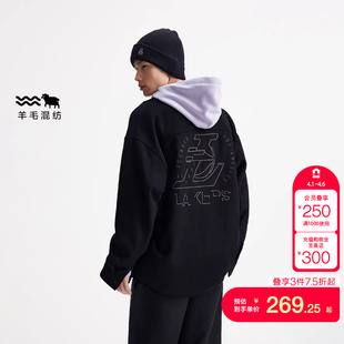 宽松字母印花纯色外套 jq区绫致杰克琼斯NBA联名湖人队男秋衬衫