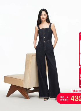 vq区绫致Vero Moda牛仔裤女2026春季新款宽背带连体裤休闲时髦