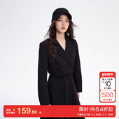 西装 绫致ONLY25春夏新时尚 简约翻领直筒短款 牛仔外套女潮