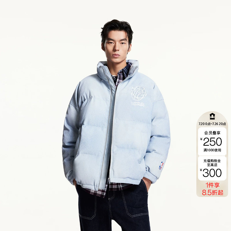 tq区绫致杰克琼斯冬联名灰熊队贴布图案百搭棉服男上衣