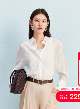 绫致Vero Moda衬衫秋冬含莱赛尔系带袖口后身开叉上衣