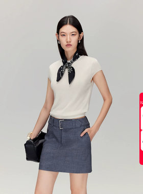 绫致Vero Moda针织衫秋冬新款含莱赛尔醋纤印花丝巾上衣