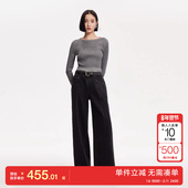 绫致Vero 休闲百搭 型缝线设计阔腿裤 Moda牛仔裤 女25春夏LOOSE版