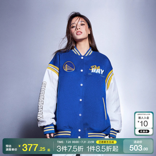 t区绫致ONLY2024秋冬季 NBA联名款 撞色宽松双面毛呢外套女时尚
