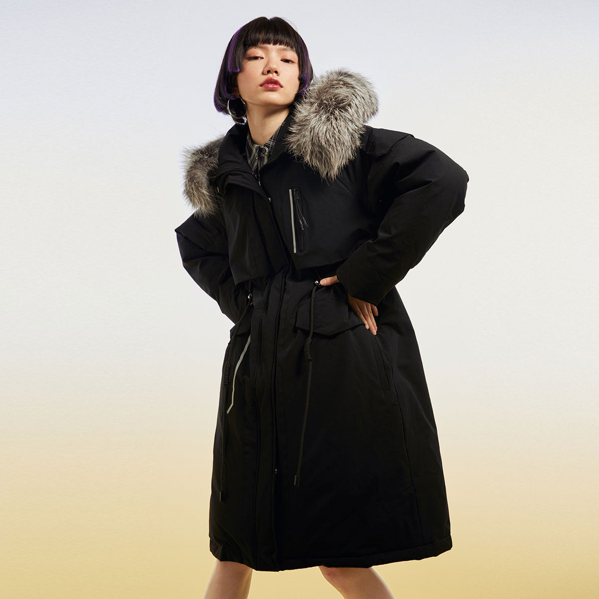 绫致VeroModa2023秋冬小个子工外套毛领保暖中长羽绒服女高性价比高么？