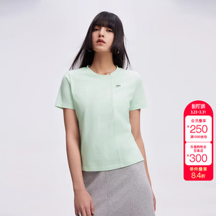 绫致ONLY春夏休闲不对称领口正肩合身短袖 潮 T恤女时尚