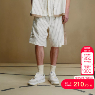 子 百搭松紧腰头休闲裤 jq区绫致杰克琼斯男夏短裤 NBA联名条纹时尚