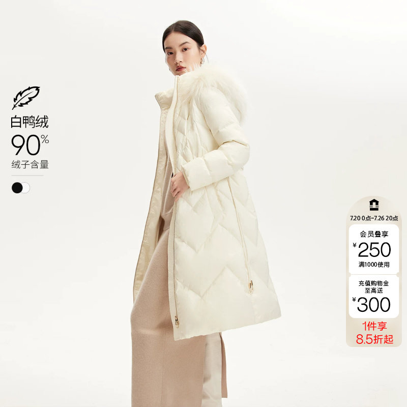 绫致Vero Moda羽绒服秋冬新肌理感貉子毛领90白鸭绒贵气时尚