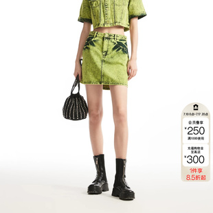 tq区绫致Vero Moda牛仔套装女秋冬翻领水洗短裙夹克外套潮