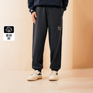 纯棉秋冬男 子字母重磅卫裤 t区绫致杰克琼斯运动裤 男束脚裤