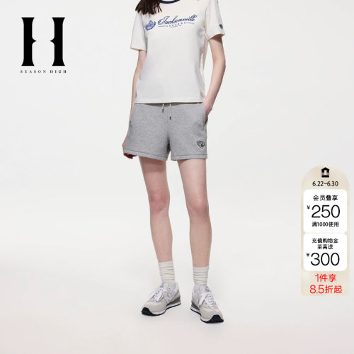 绫致SEASON HIGH夏季NFL联名双侧插袋松紧抽绳短裤女装