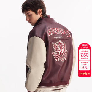 杰克琼斯男春季 独行侠队 夹克外套字母贴布潮流 NBA联名款 绫致