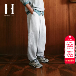 绫致SEASON 子舒适百搭时尚 简约宽松束脚卫裤 HIGH男NFL联名裤