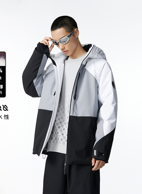 jq区绫致杰克琼斯秋冬撞色拼接保暖防风反光字母胶印羽绒服外套男