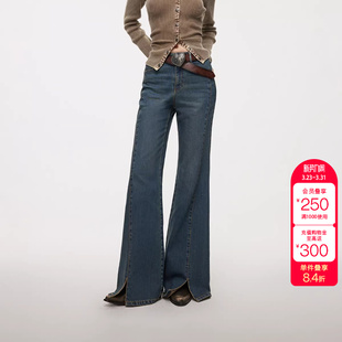 牛仔裤 绫致ONLY冬季 长裤 酷飒中腰开叉喇叭裤 女 新款