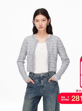 vq区绫致Vero Moda毛衣25秋冬含棉绵羊毛小香风短款上衣优雅大气