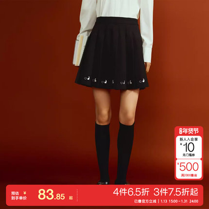 t区绫致Vero Moda半身裙25春夏高腰百褶裙短裙学院风女士时尚潮