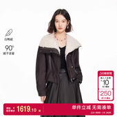 90白鸭绒松紧下摆毛领短款 新款 外套 Moda羽绒服2026春季 绫致Vero