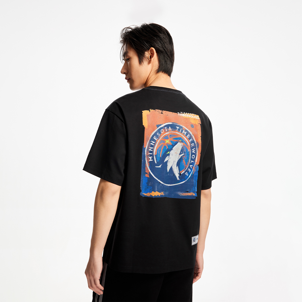 vq区绫致杰克琼斯NBA联名款男夏森林狼队纯棉印花休闲百搭短袖T恤