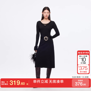 针织裙显瘦时尚 修身 Moda连衣裙25秋冬蕾丝拼接喇叭袖 绫致Vero