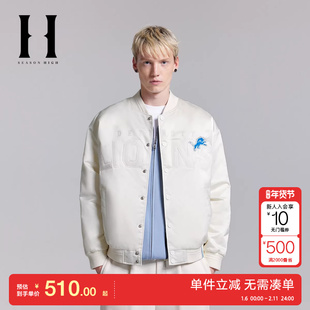 绫致SEASONHIGH冬NFL联名底特律雄狮队棒球领羽绒服外套男