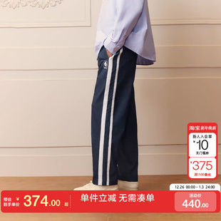 绫致杰克琼斯NBA联名男休闲裤 贴布抽绳腰撞色织带宽松休闲裤