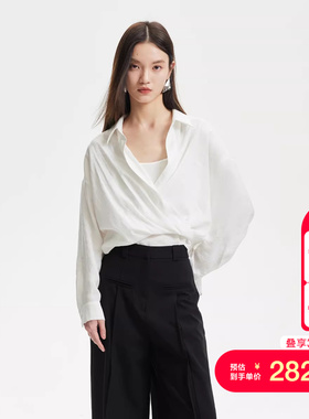 vq区绫致Vero Moda衬衫25春夏假两件不规则衣摆衬衫通勤干练