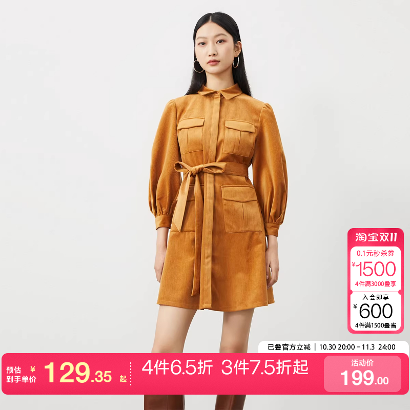 灯笼袖夏季复古优雅连衣裙