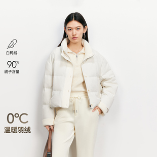 饰短款 90白鸭绒针织拼接装 羽绒服 Moda羽绒服25冬季 vq区绫致Vero