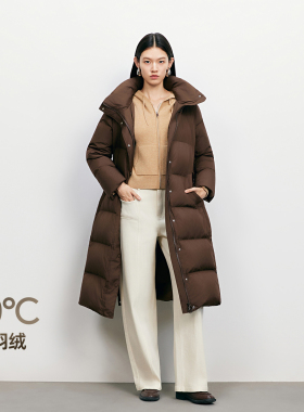 vq区绫致Vero Moda羽绒服25冬季90白鸭绒可拆连帽腰带长款羽绒服