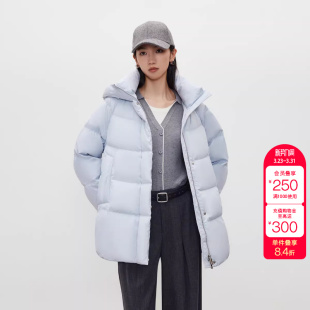 羽绒服女 90白鸭绒纯色宽松中长款 绫致ONLY冬季 新款