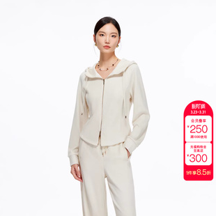 连帽拉链弧形衣摆短款 新款 上衣 Moda卫衣冬季 绫致Vero